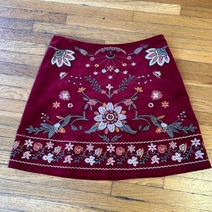 Corduroy, Embroidered Skirt Size Small